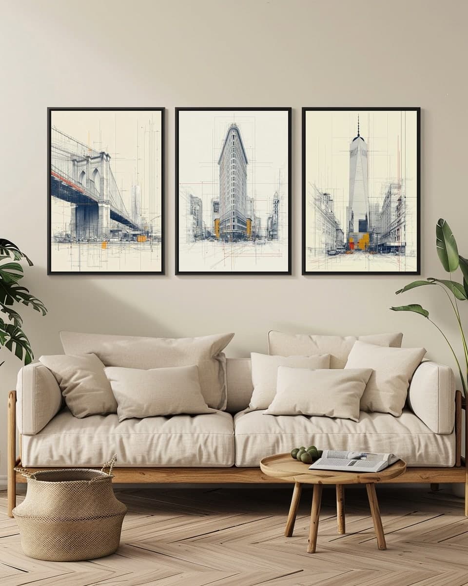 Flatiron in a living-room triptych