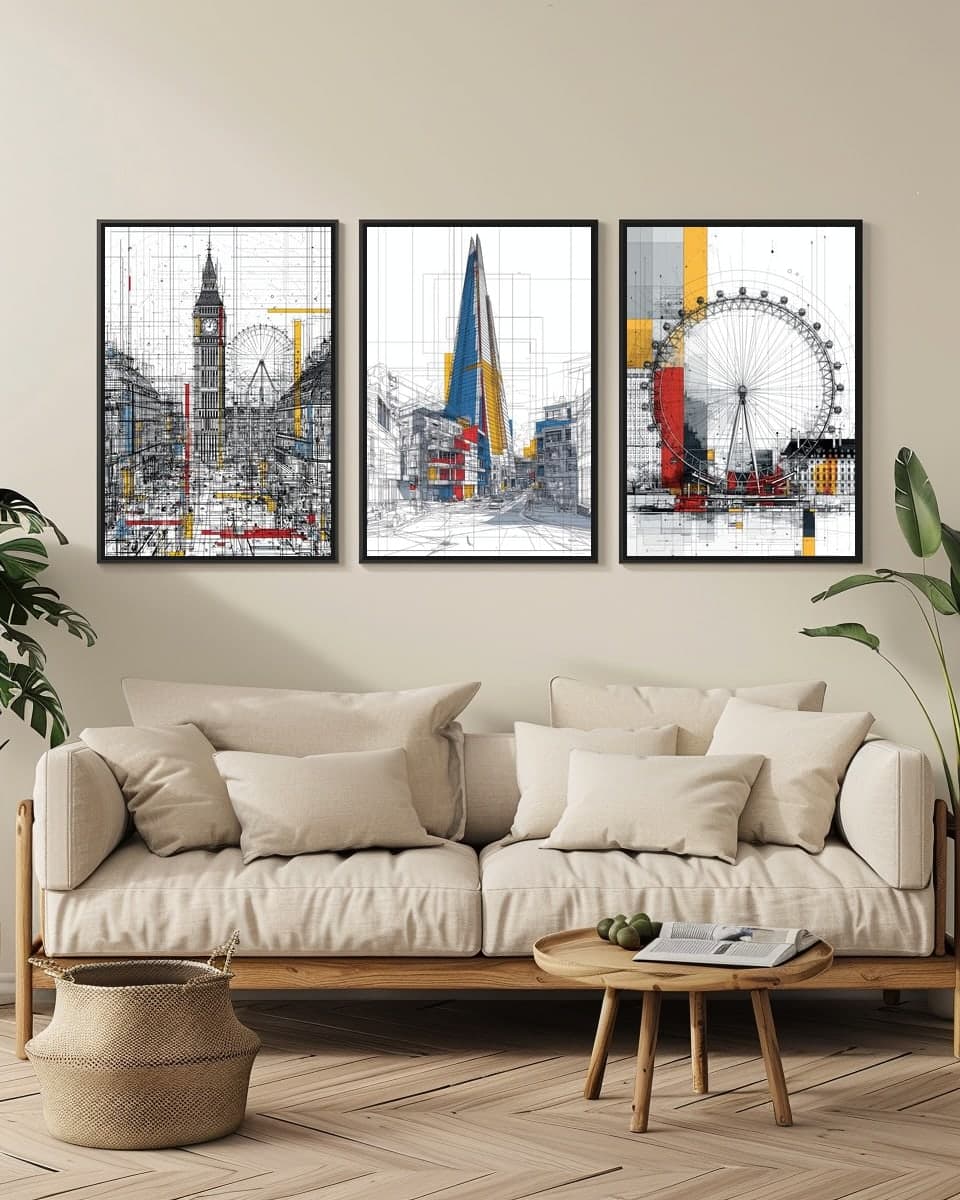 The Shard II in a living-room triptych