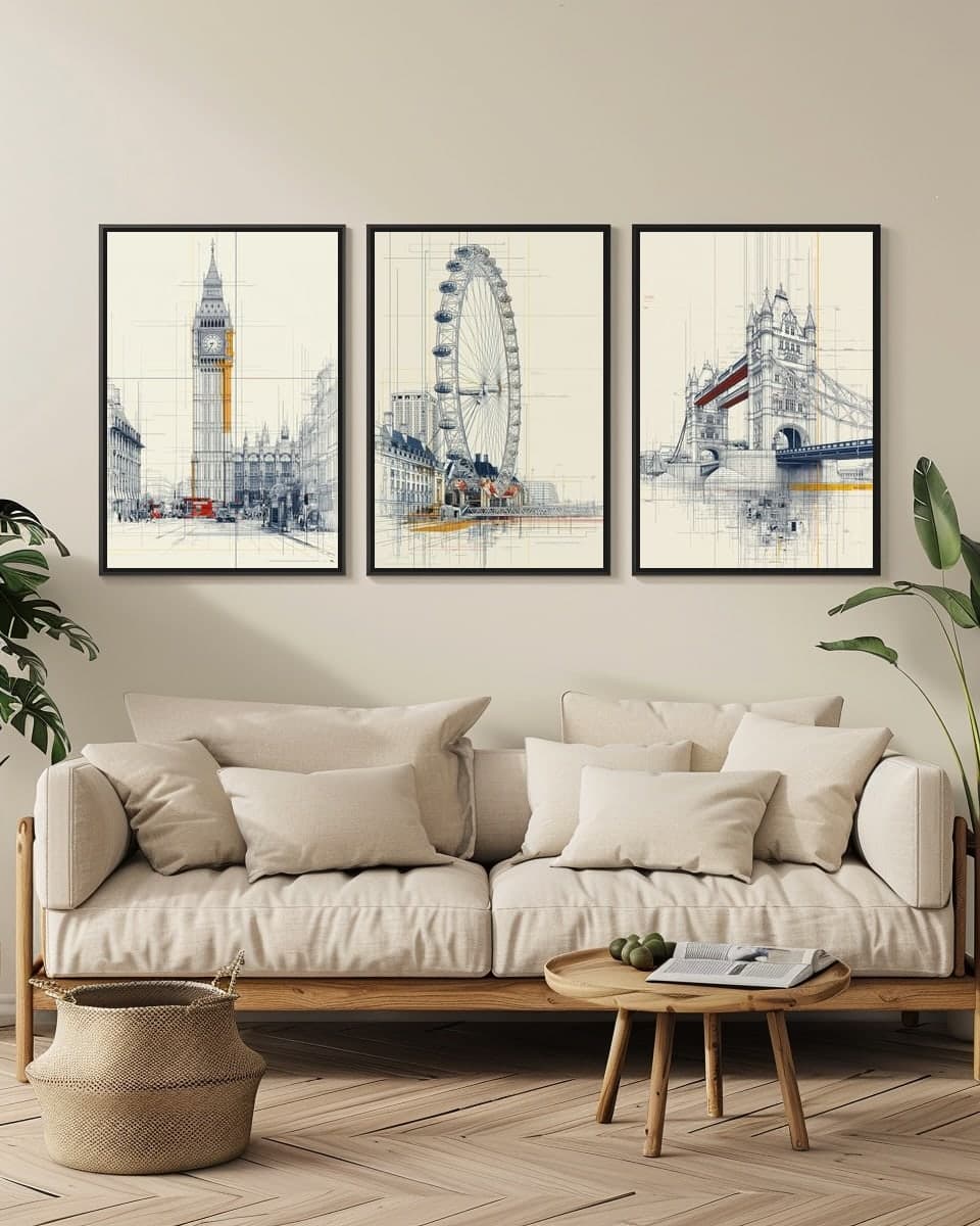 South Bank in a living-room triptych