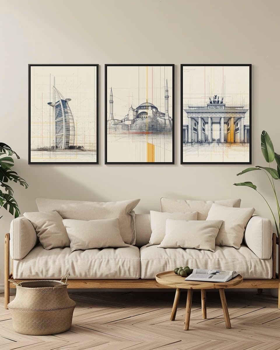Hagia Sophia in a living-room triptych