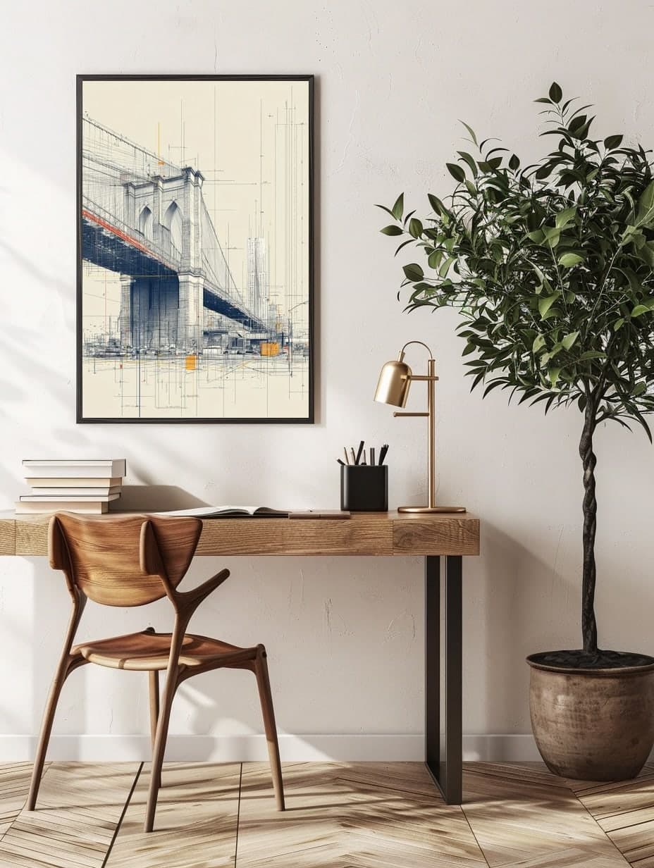 Brooklyn Bridge in an office