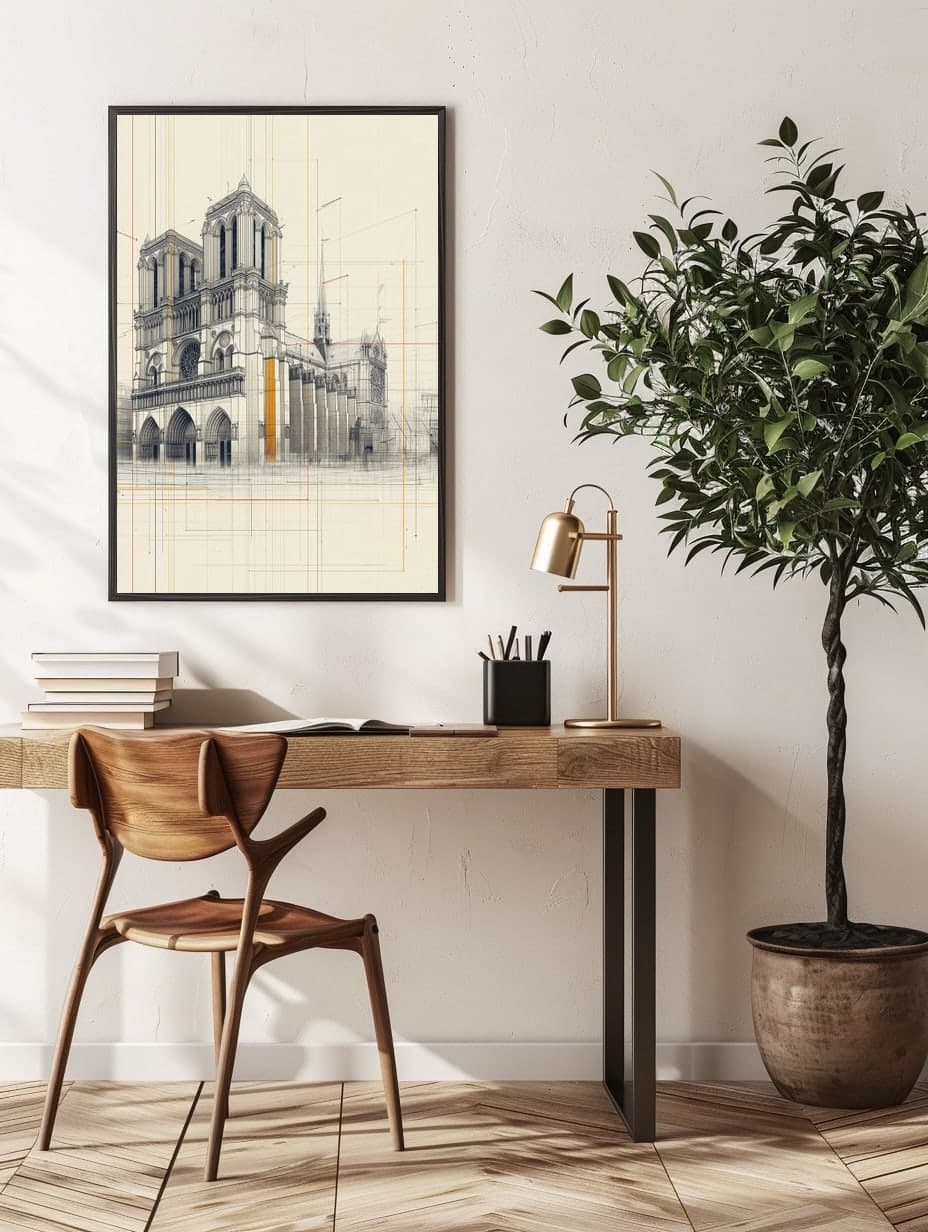 Notre-Dame Cathedral in an office