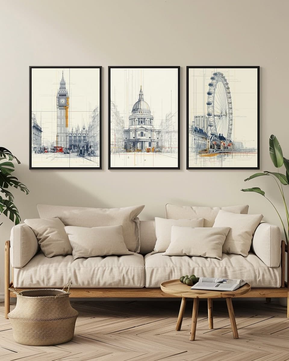 St Paul's in a living-room triptych