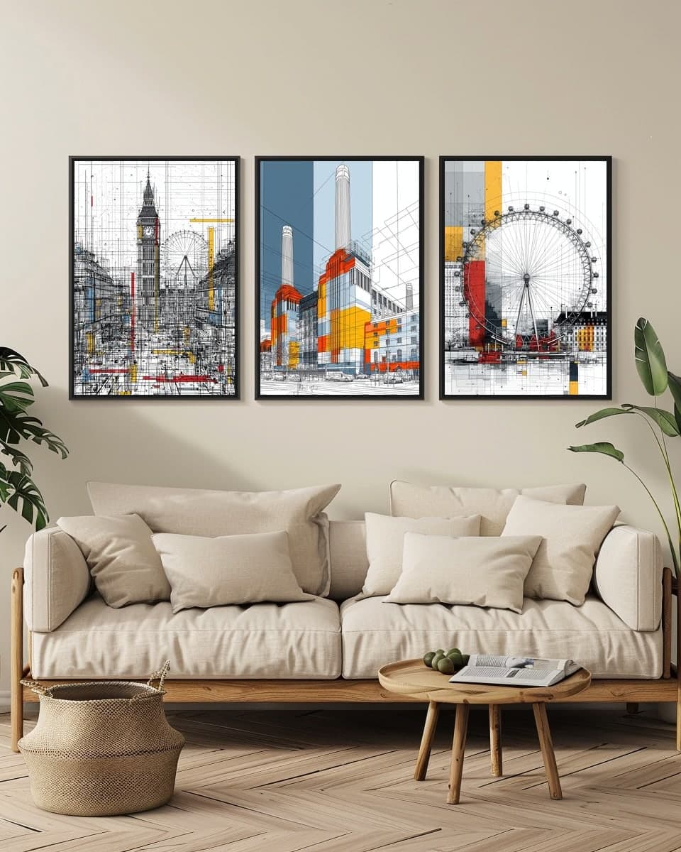Battersea in a living-room triptych